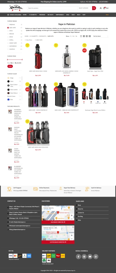 Woocommerce Website Development for Rockstar Vapor 2